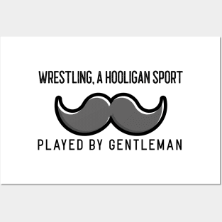 Funny Wrestling And Moustache Design Posters and Art
